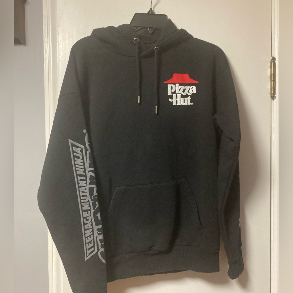 Limited Edition Pizza Hut Teenage Mutant Ninja Turtle Black Hoodie Men’s XS - Picture 2 of 6